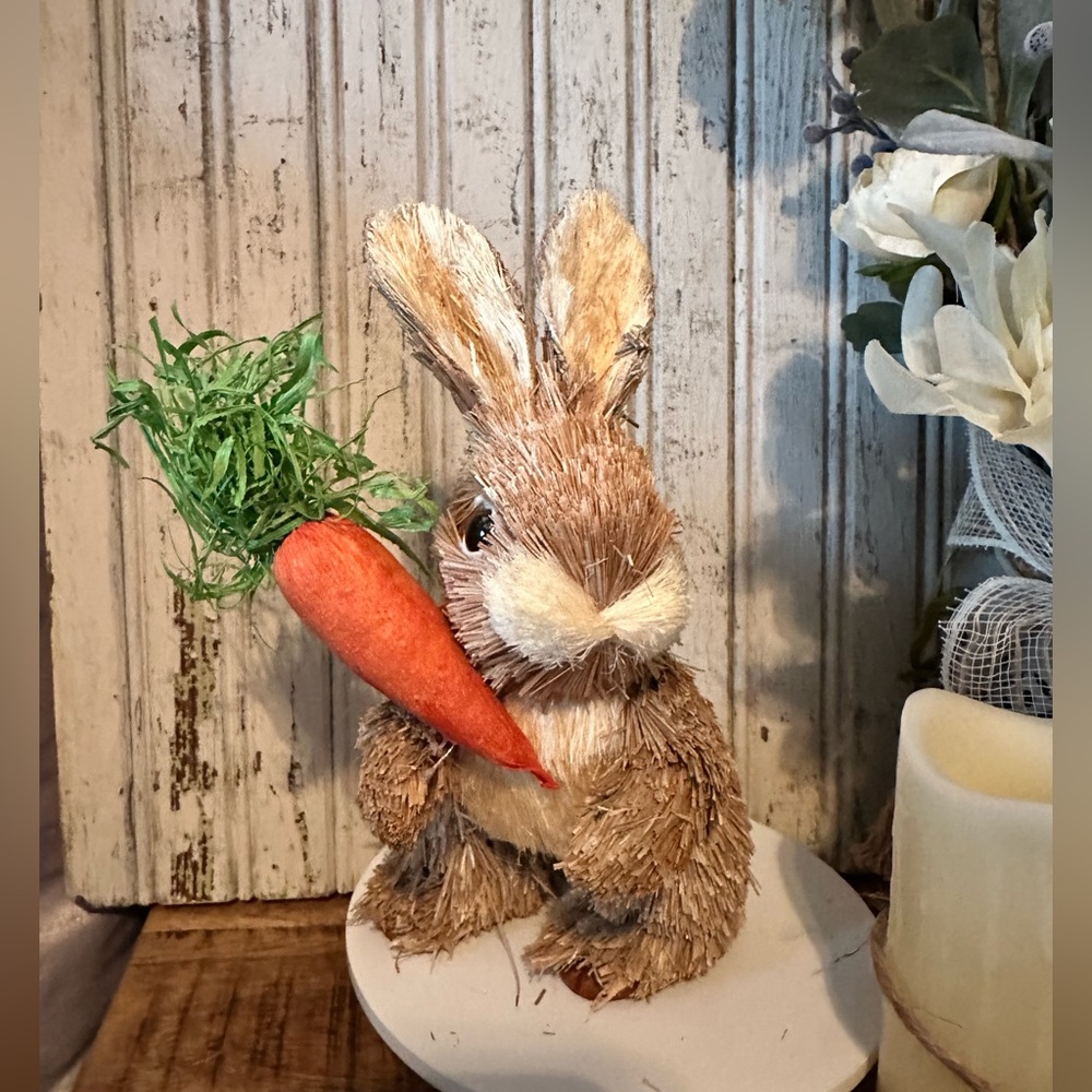 Straw Easter Bunny - 9” H and Super Cute